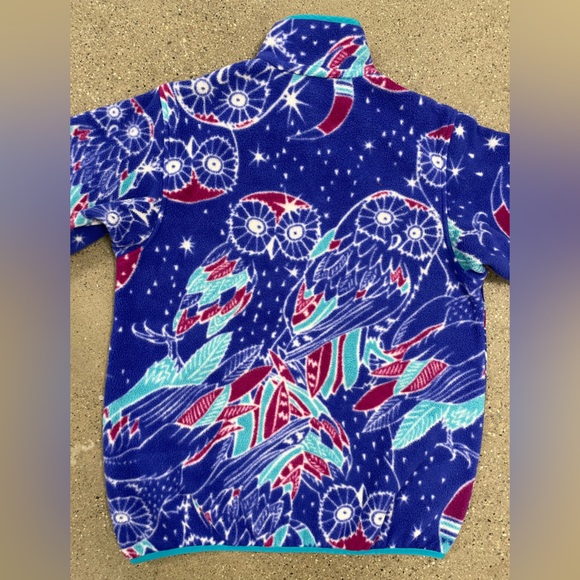 Patagonia Sweaters - Rare Patagonia Synchilla Owl Harvest Moon pullover fleece adult size Small